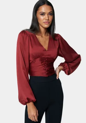 Deep V Front Button Top