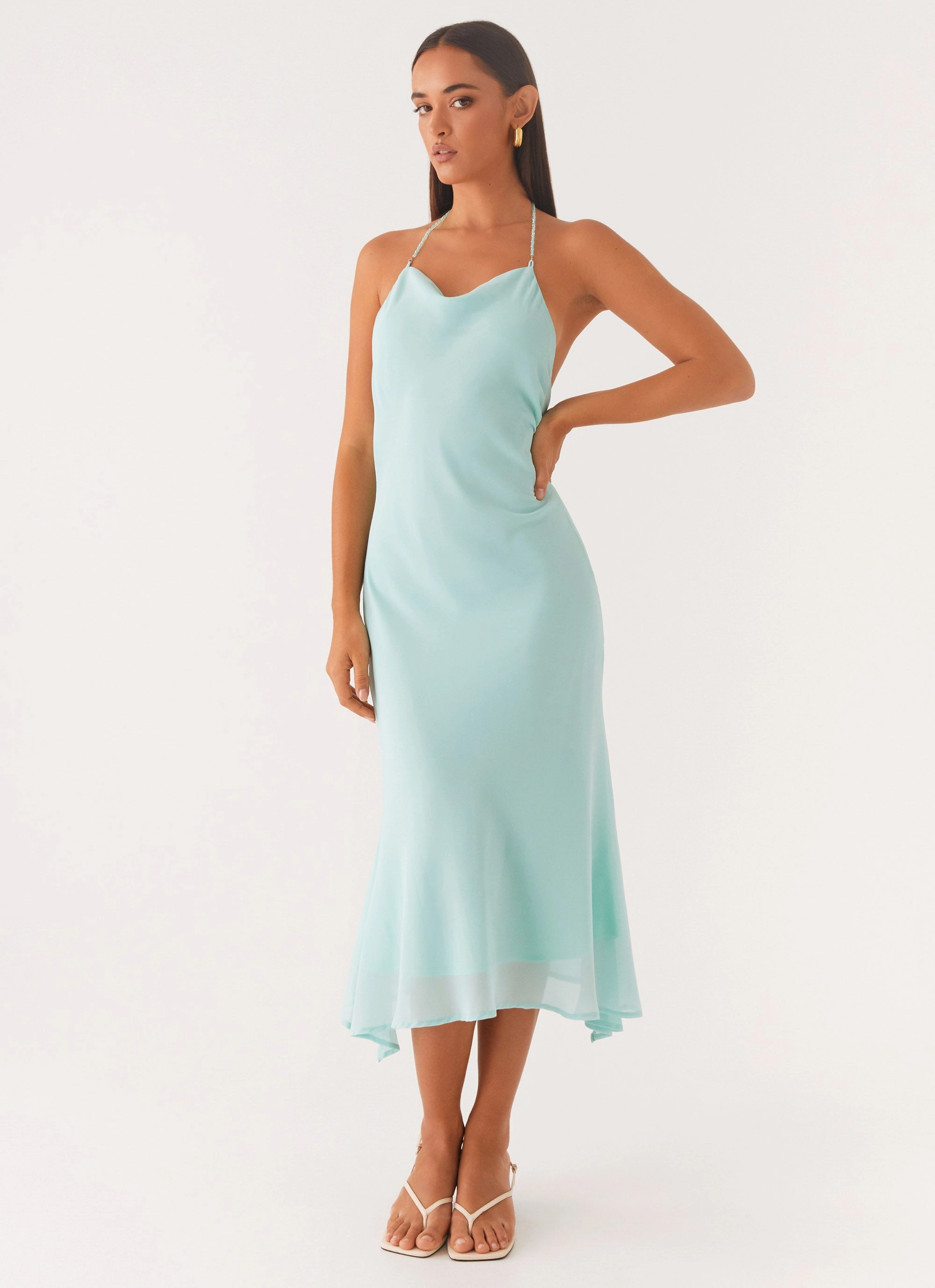 Deep Dive Midi Dress - Pale Blue Subtle Mood Clean Edge