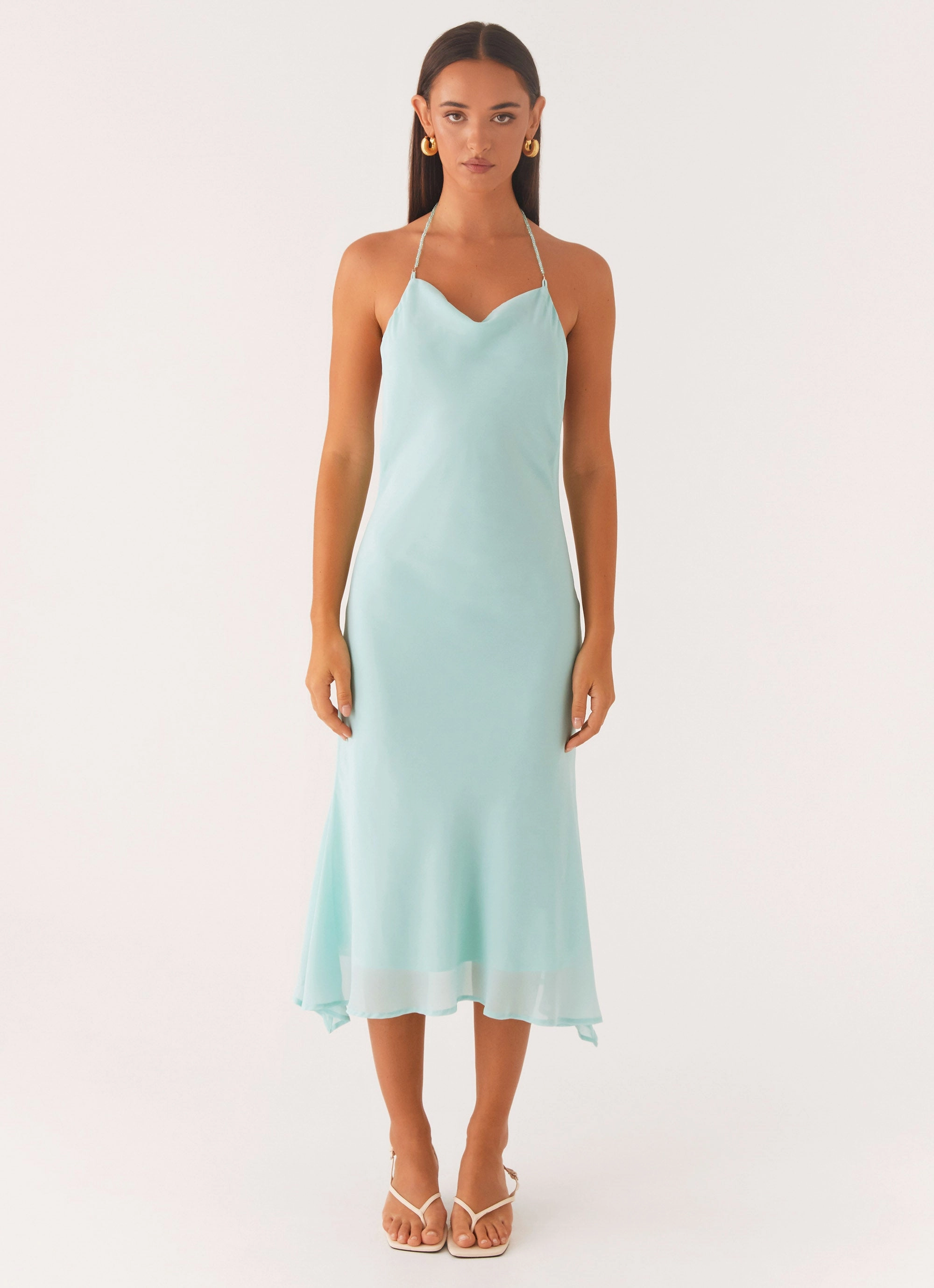 Artistic Edge Deep Dive Midi Dress - Pale Blue