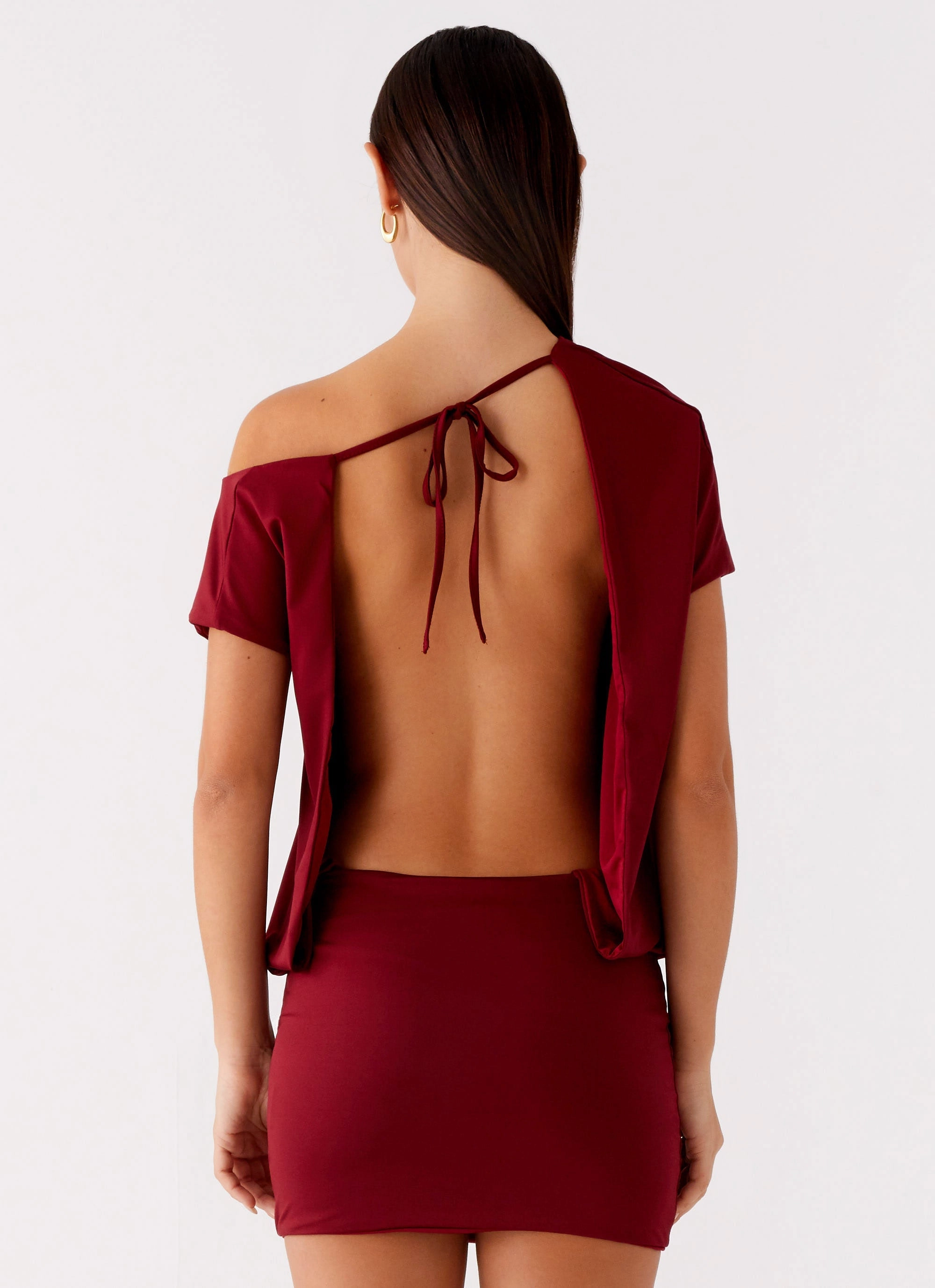 Minimalist Fit Paulie Mini Dress - Maroon