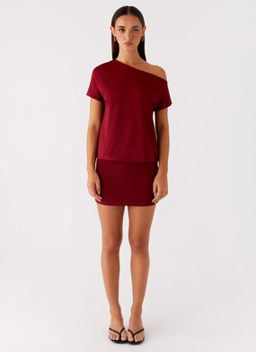 Paulie Mini Dress - Maroon All Season Style