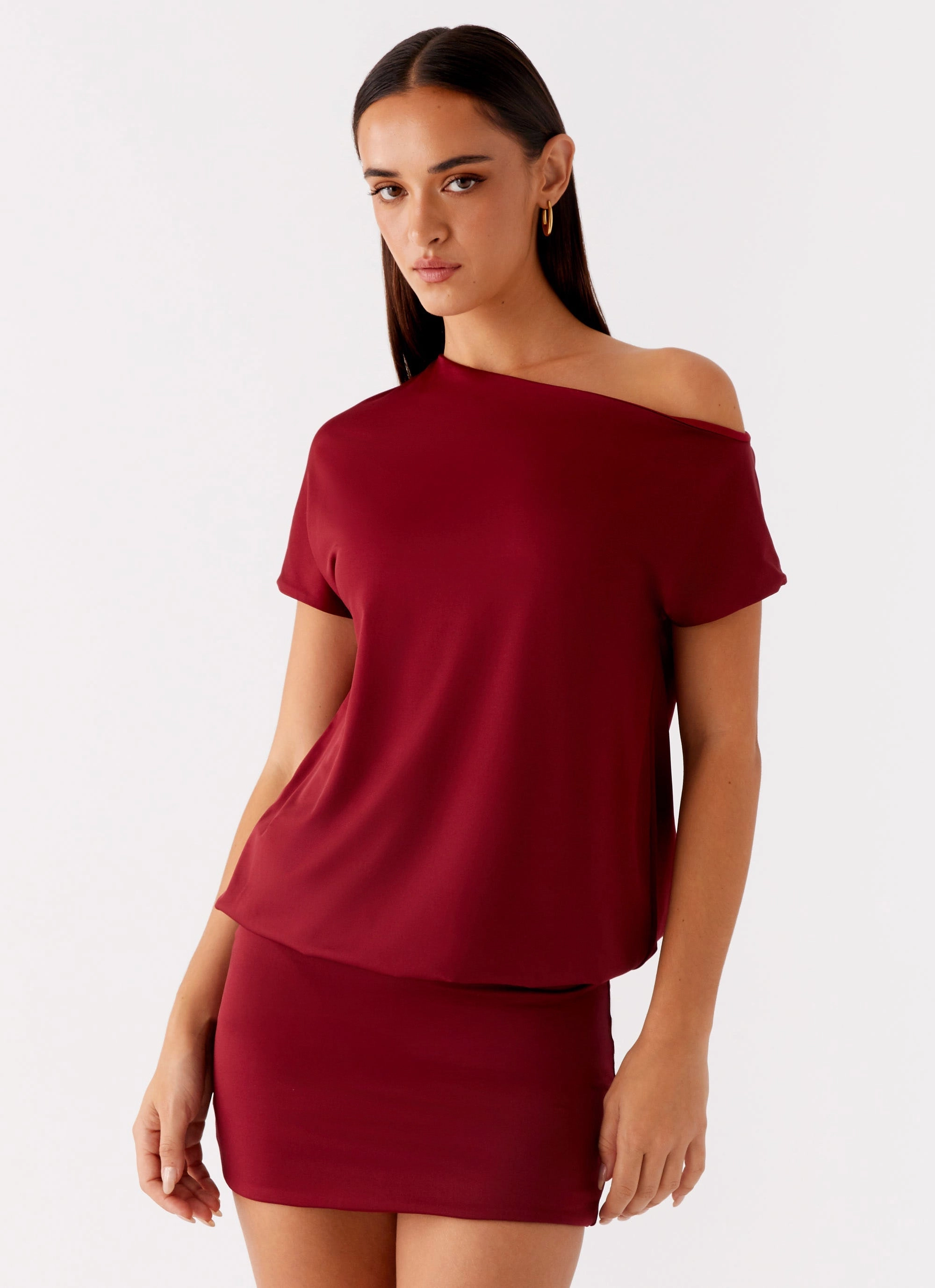 City Style Paulie Mini Dress - Maroon