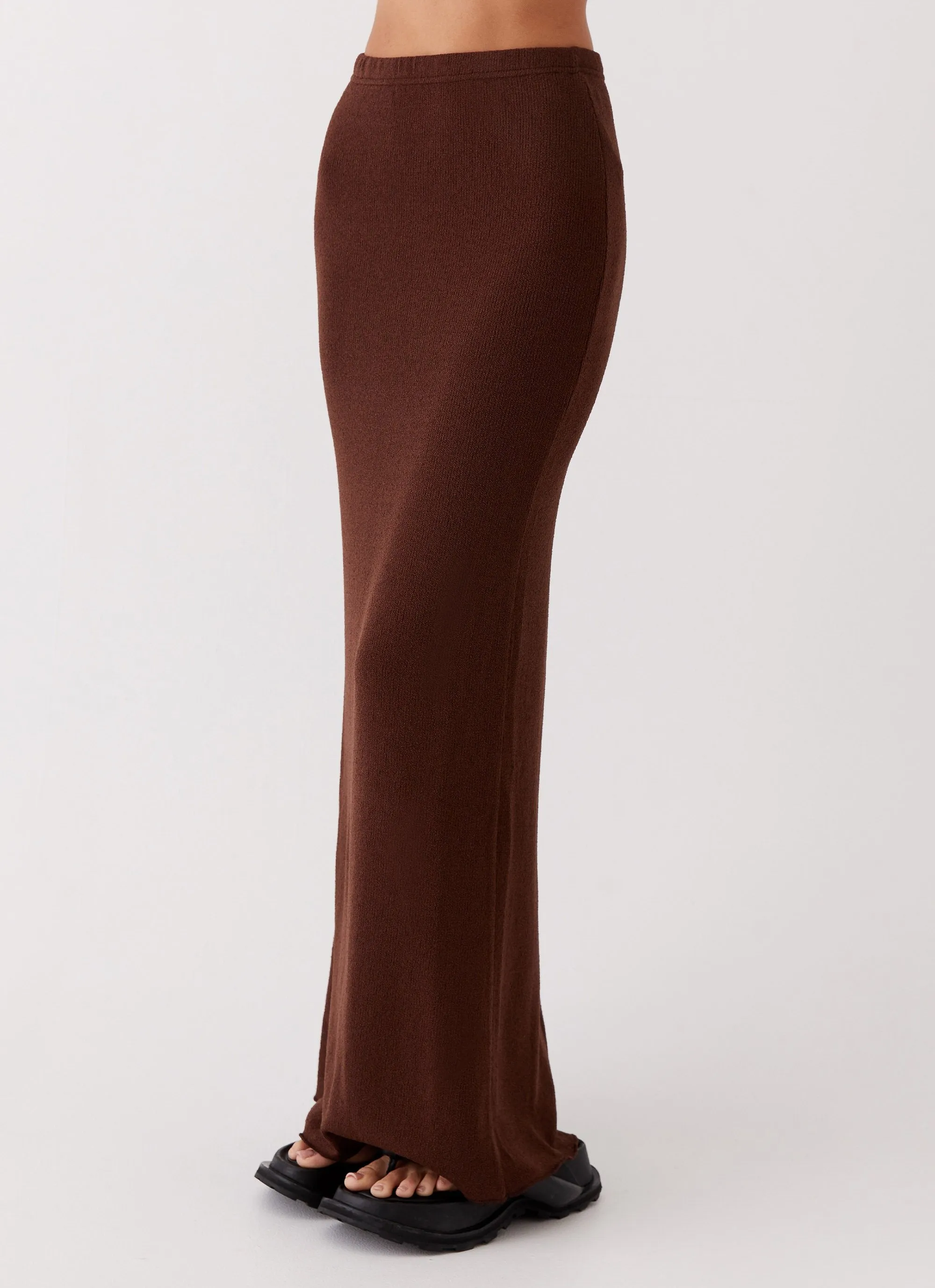 Hiking Gear Fit Flex Delicate Lady Knit Maxi Skirt - Chocolate
