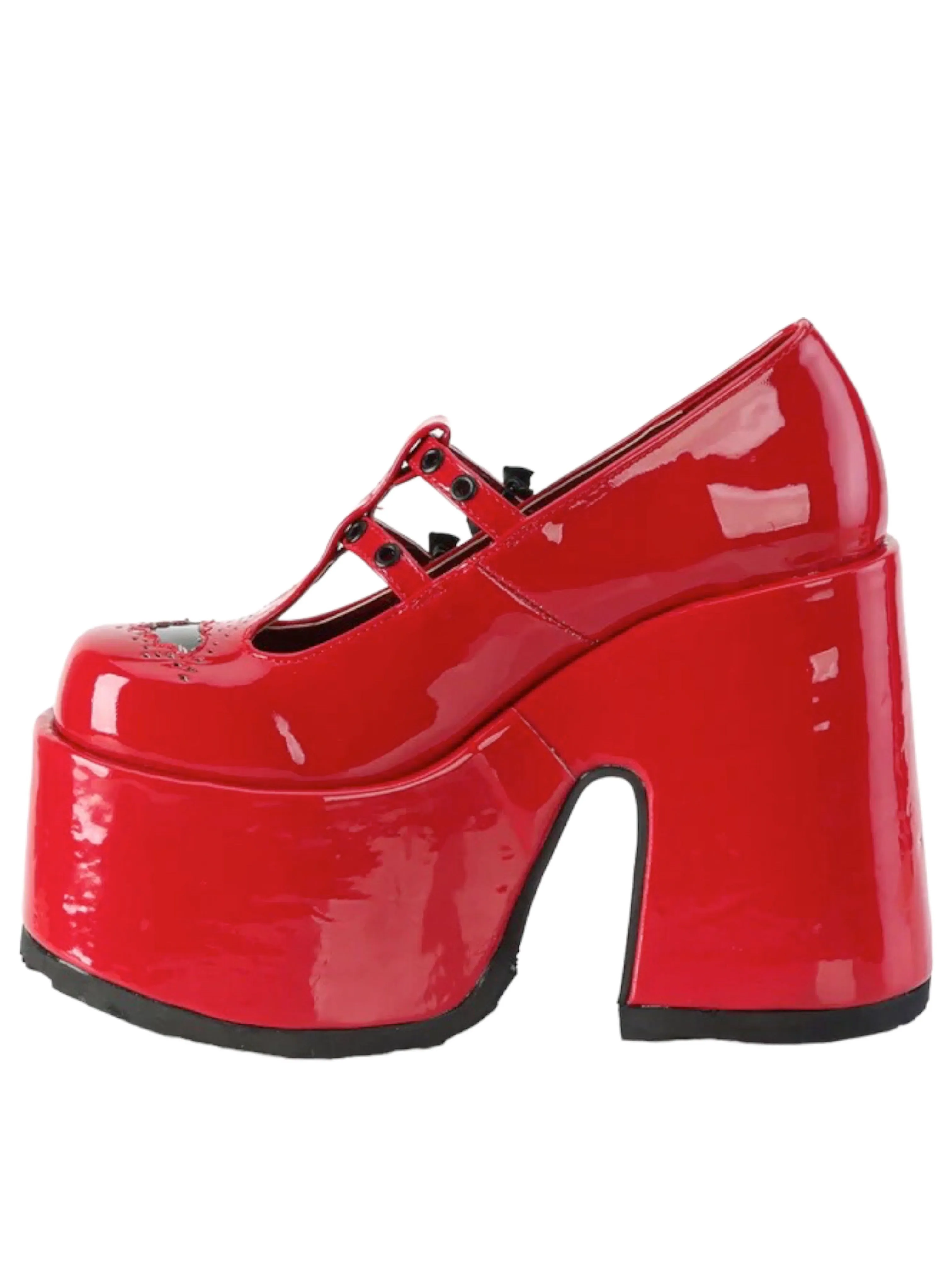 Demonia Cult - CAMEL-55 T-Strap Platform Mary Jane