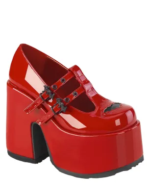 Demonia Cult - CAMEL-55 T-Strap Platform Mary Jane