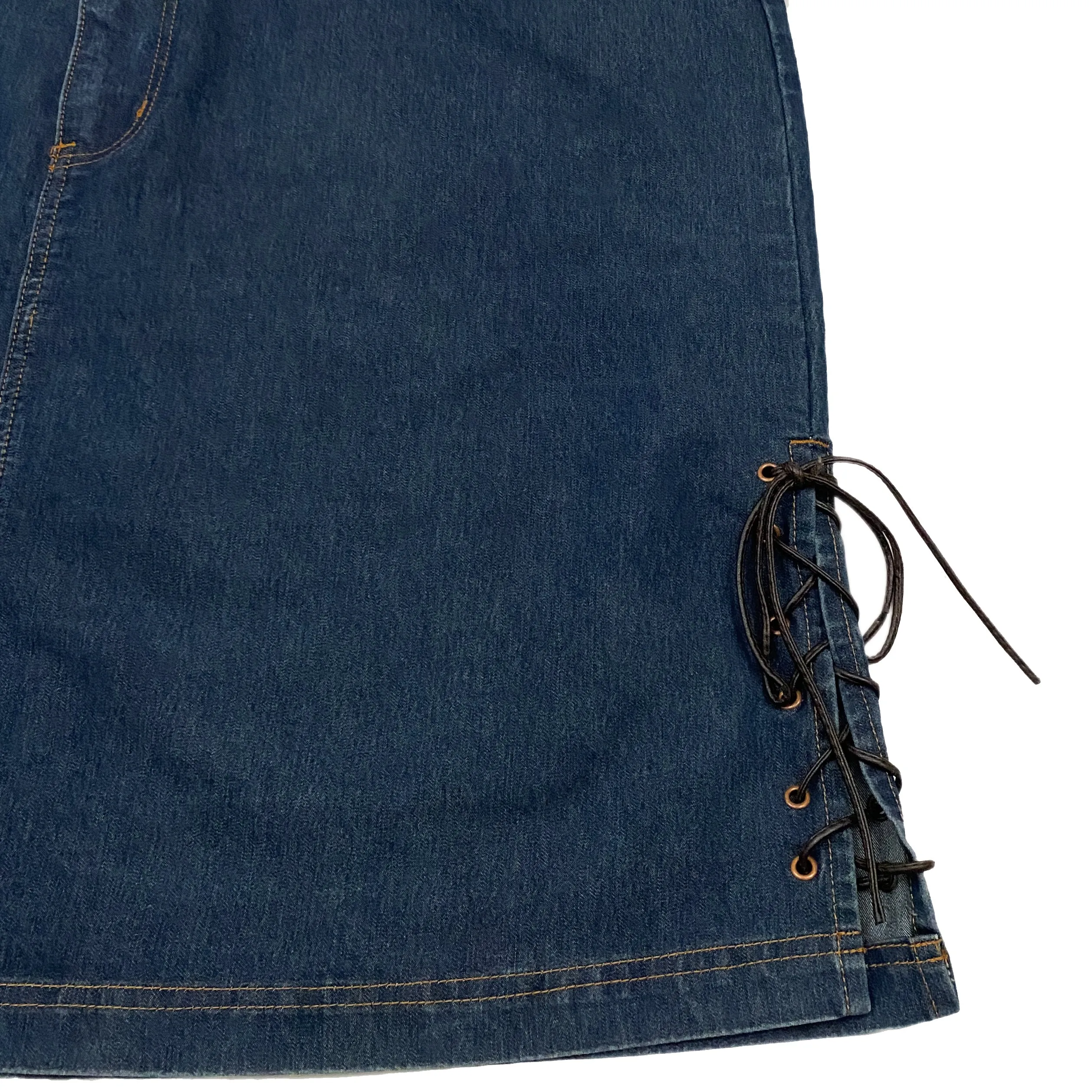 Denim Lace Up Skirt (1X)