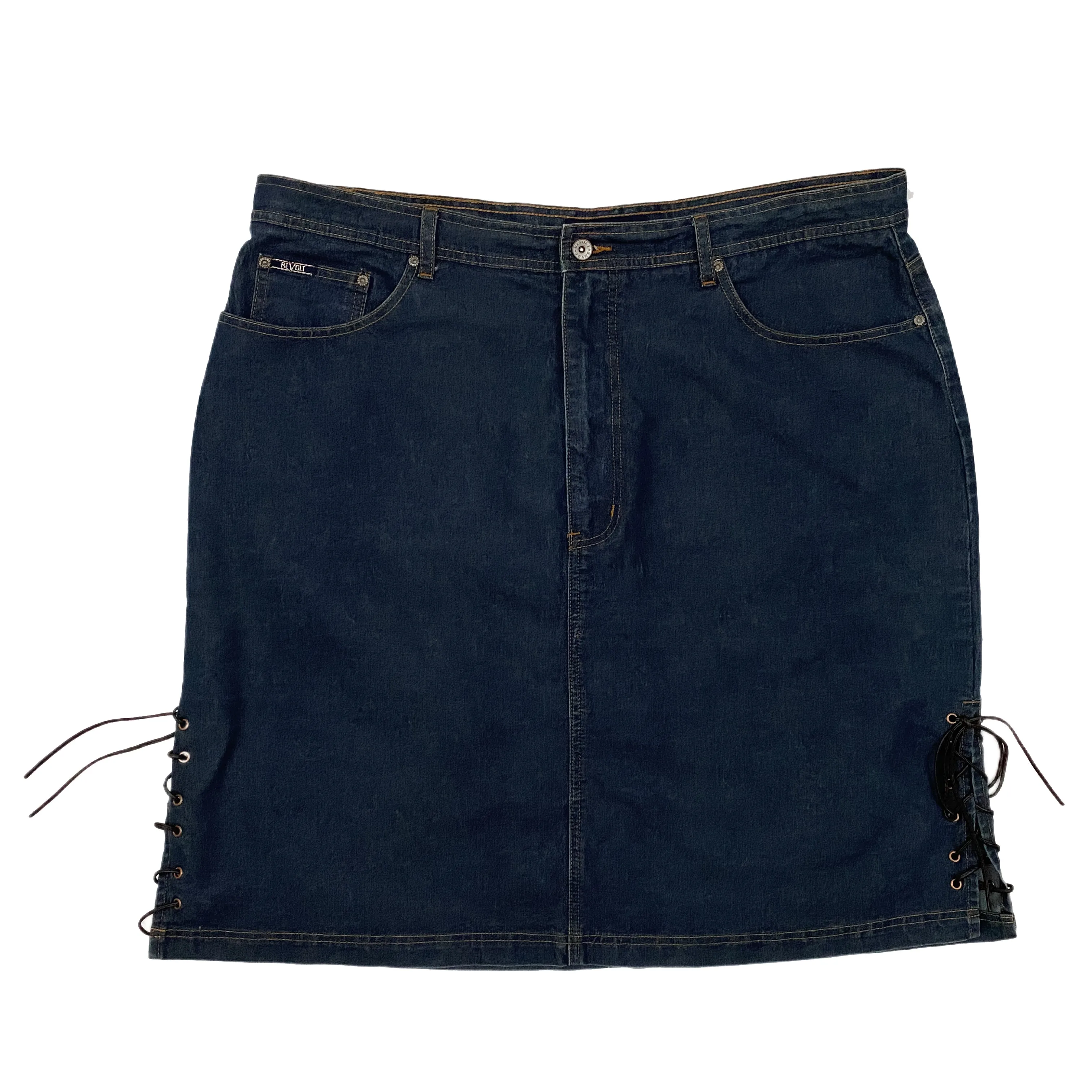 Denim Lace Up Skirt (1X)