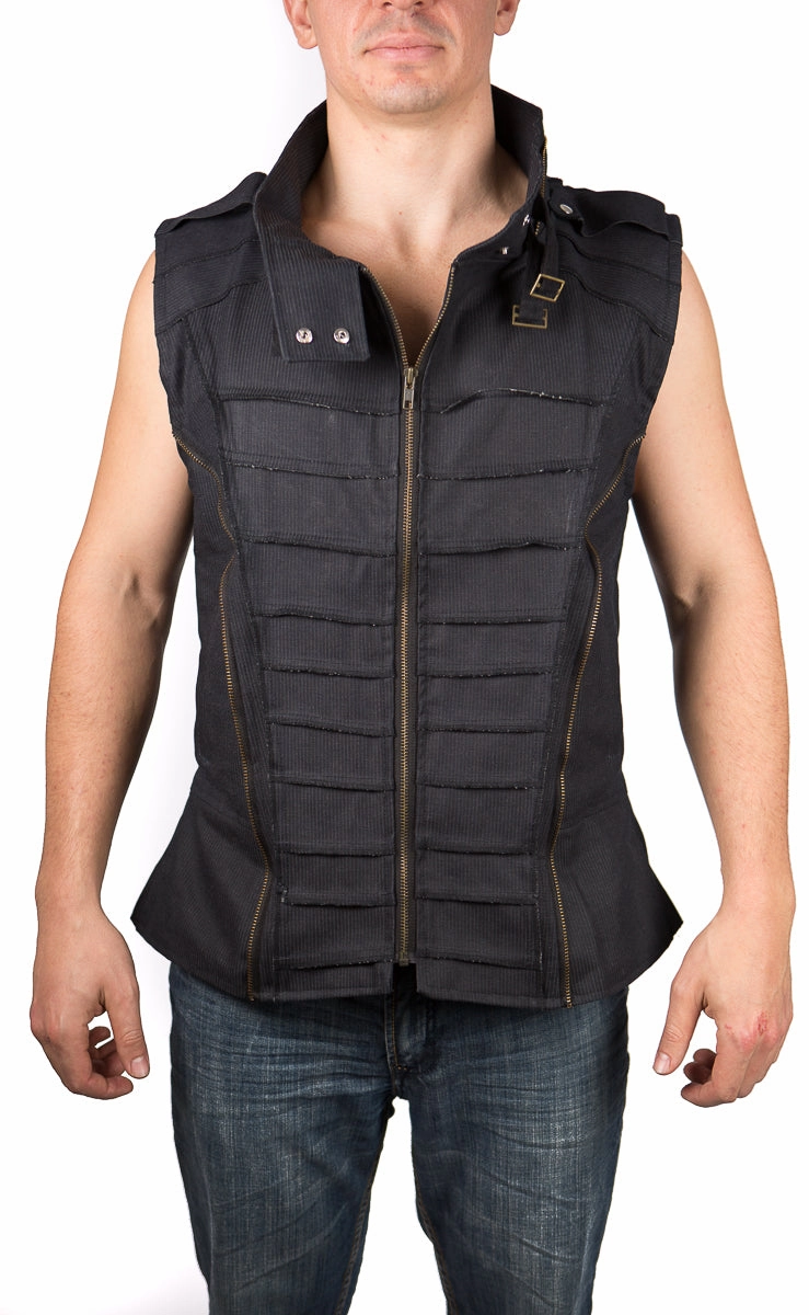 Denim Steampunk Vest NonRestrictive Movement Design