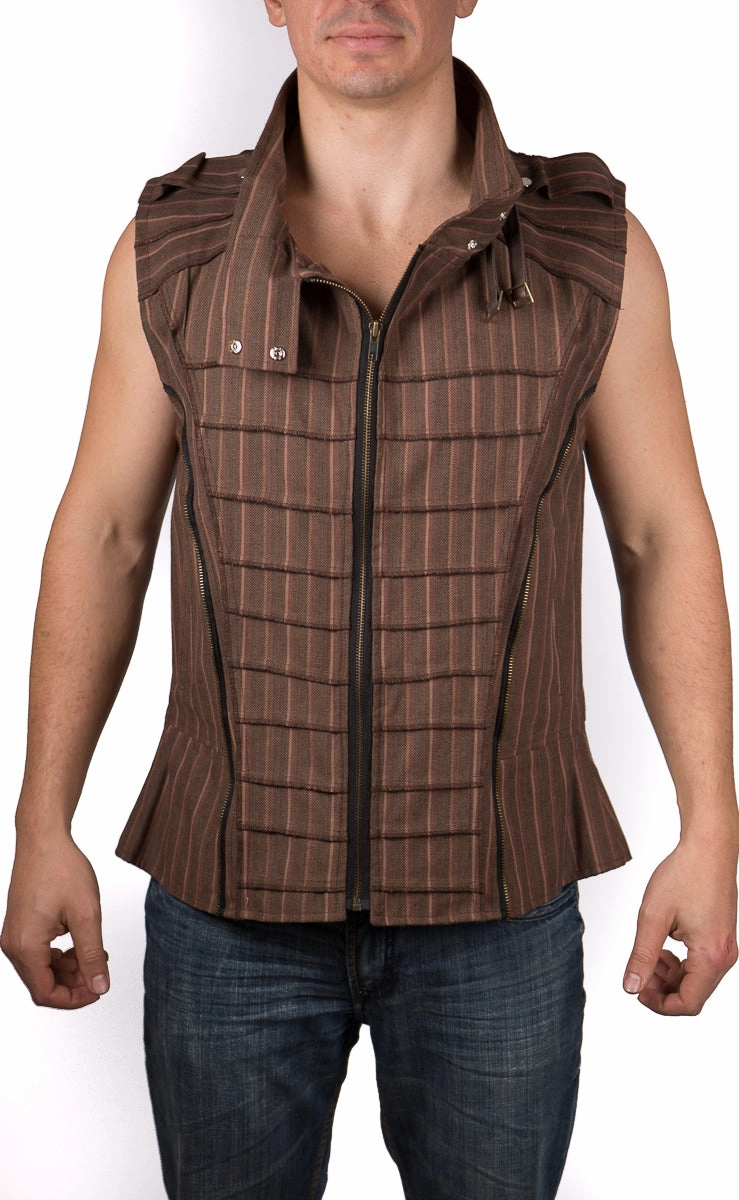 Denim Steampunk Vest TearResistant Reinforcements