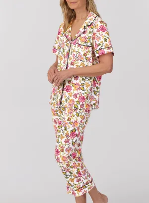 Desert Flowers Floral Short Sleeve Cropped PJ Set