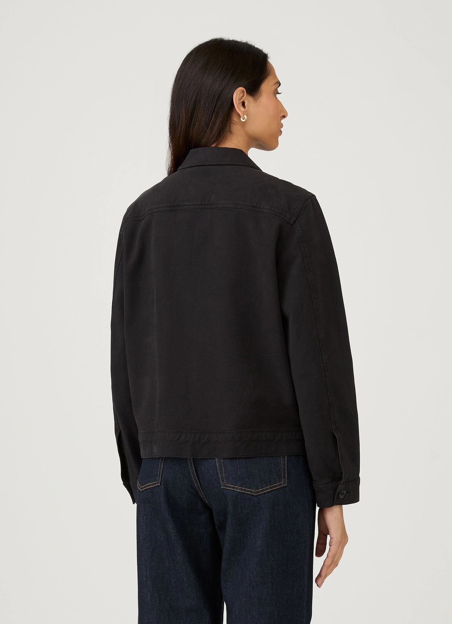 Corduroy Women's Chore Jacket in Black