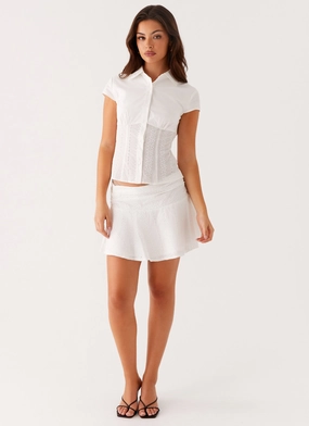 Devoted Mini Skirt - White Everyday Essential Devoted Mini Skirt - White Essential Comfort