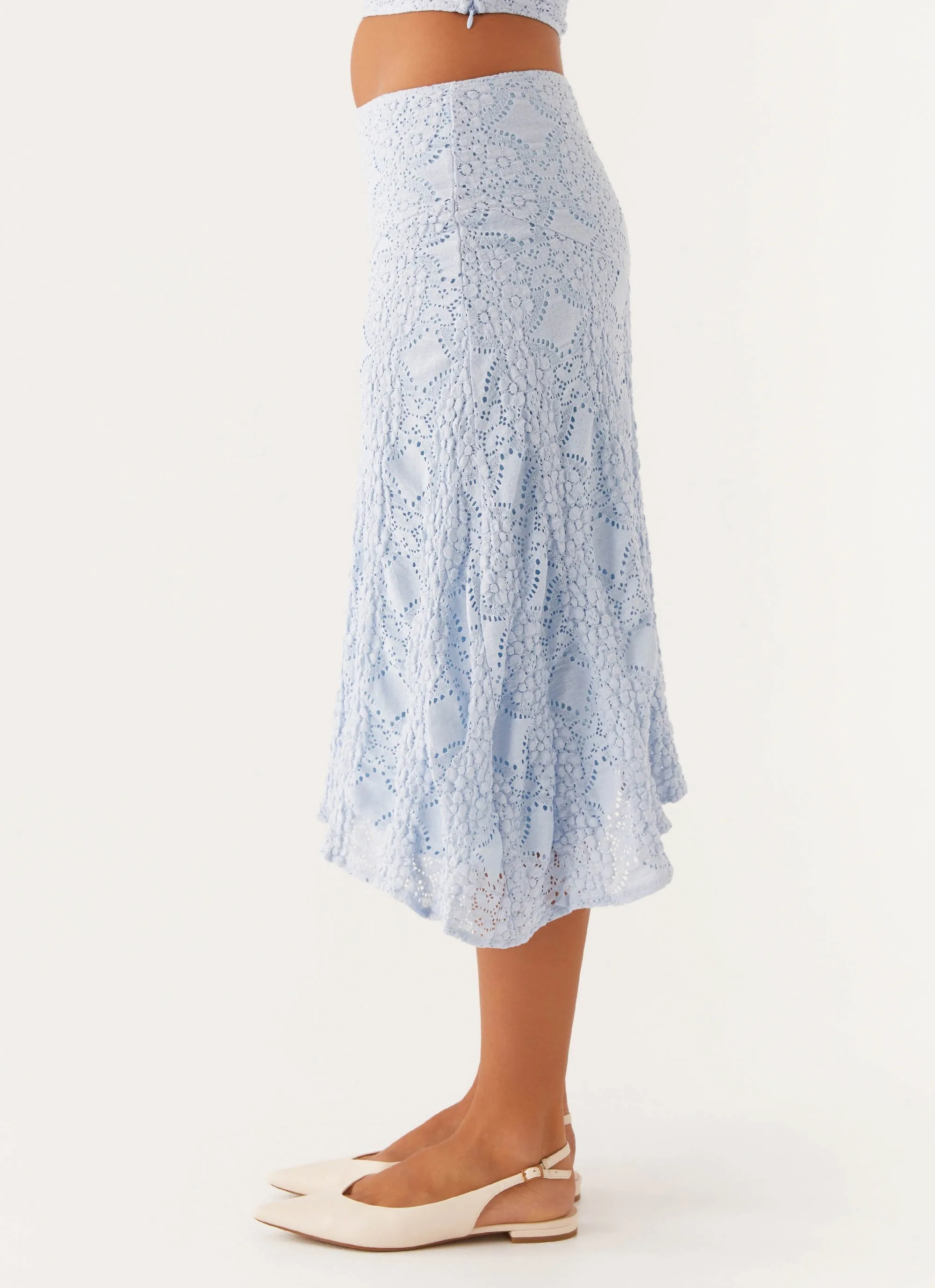 ThermalInsulation Diamond Sky Midi Skirt - Blue
