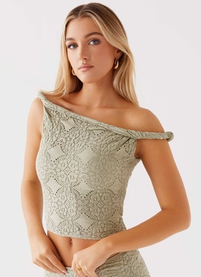 Diamond Sky Top - Sage Hydration Transport System SunProtective Stretchable Knit Diamond Sky Top - Sage