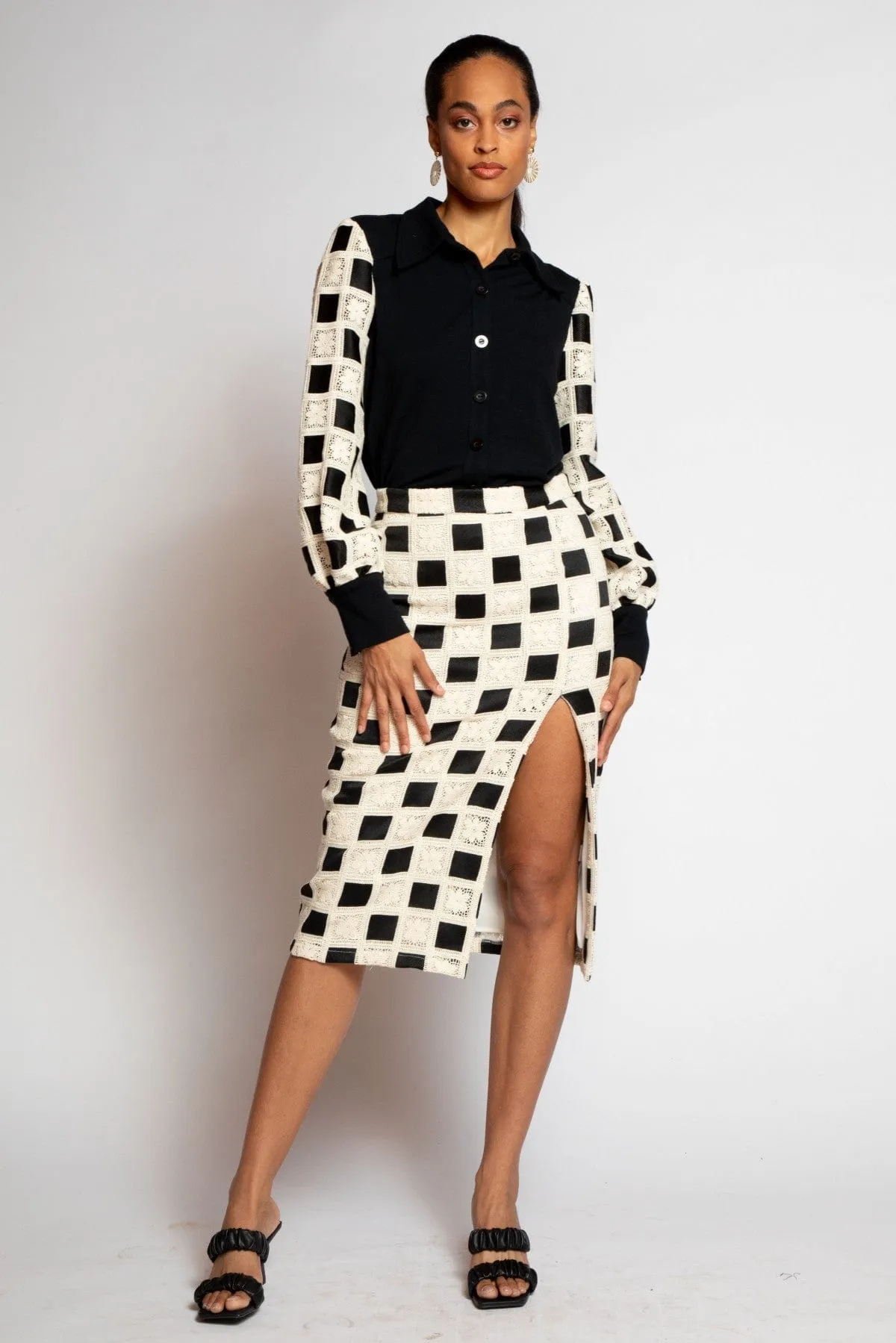 Essential Style Relaxed Vibe Diana Skirt - Checkmate