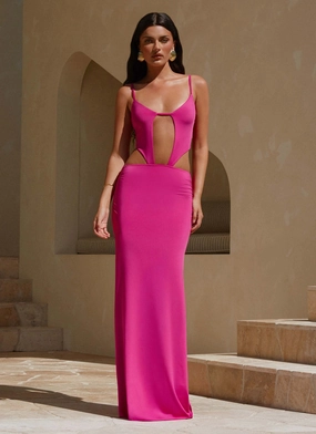 Dinner Ready Headliner Maxi Dress - Fuchsia Smooth Lines Headliner Maxi Dress - Fuchsia