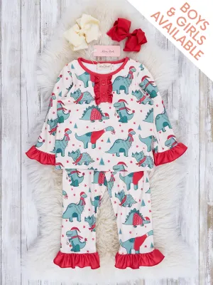 Dinosaur Dreams Christmas Pajamas - Girls & Boys