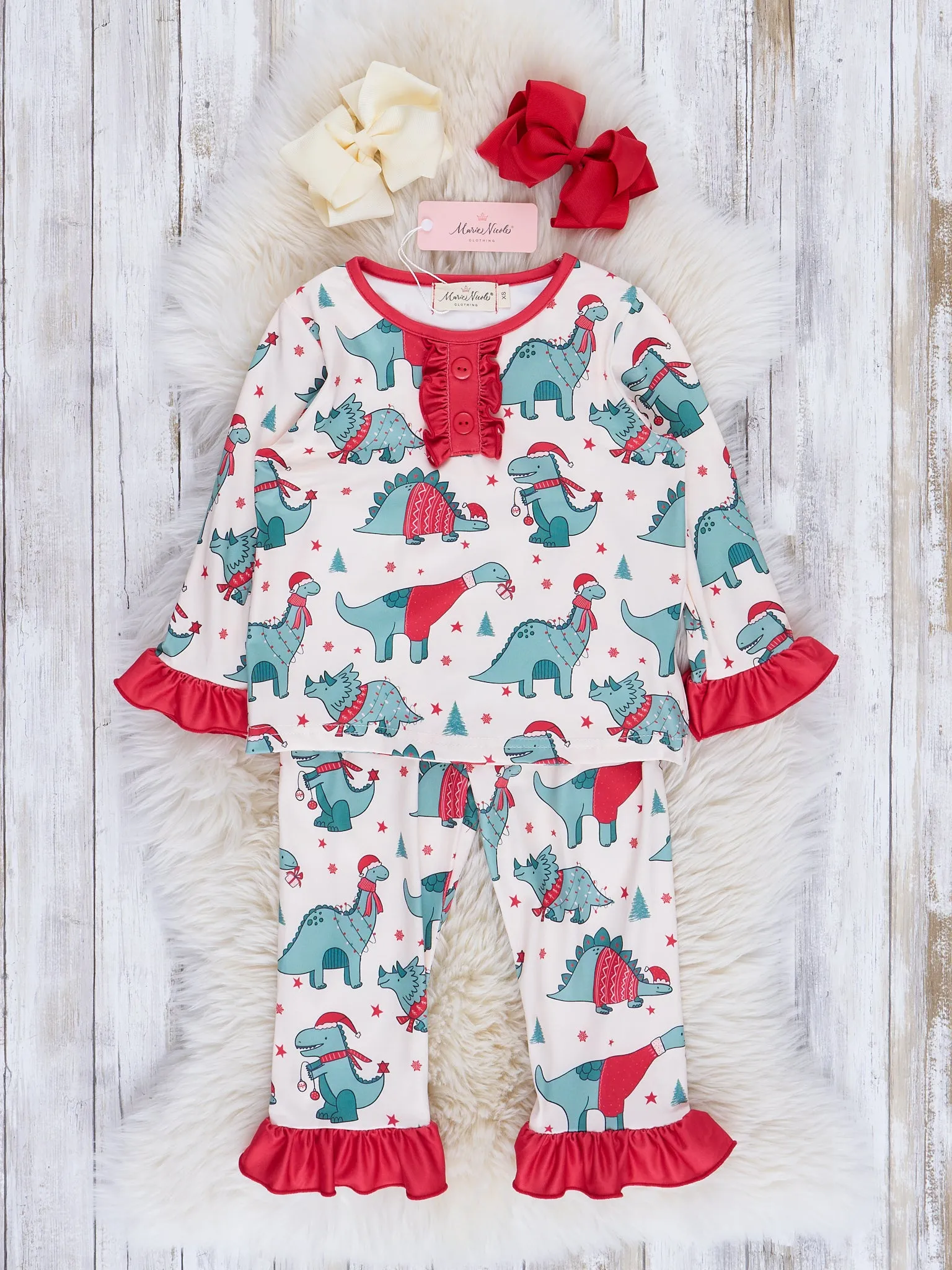 Dinosaur Dreams Christmas Pajamas - Girls & Boys