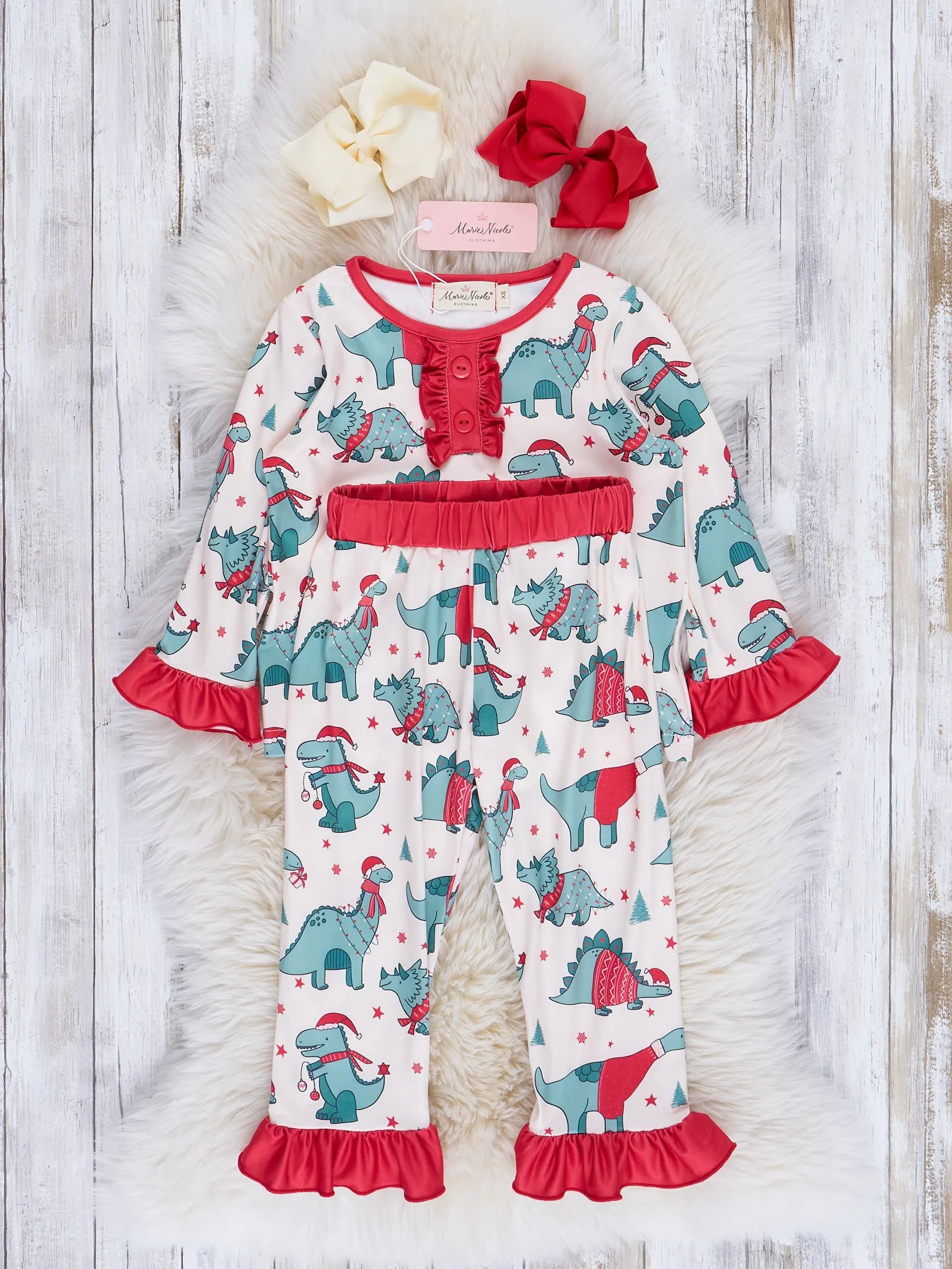 Dinosaur Dreams Christmas Pajamas - Girls & Boys