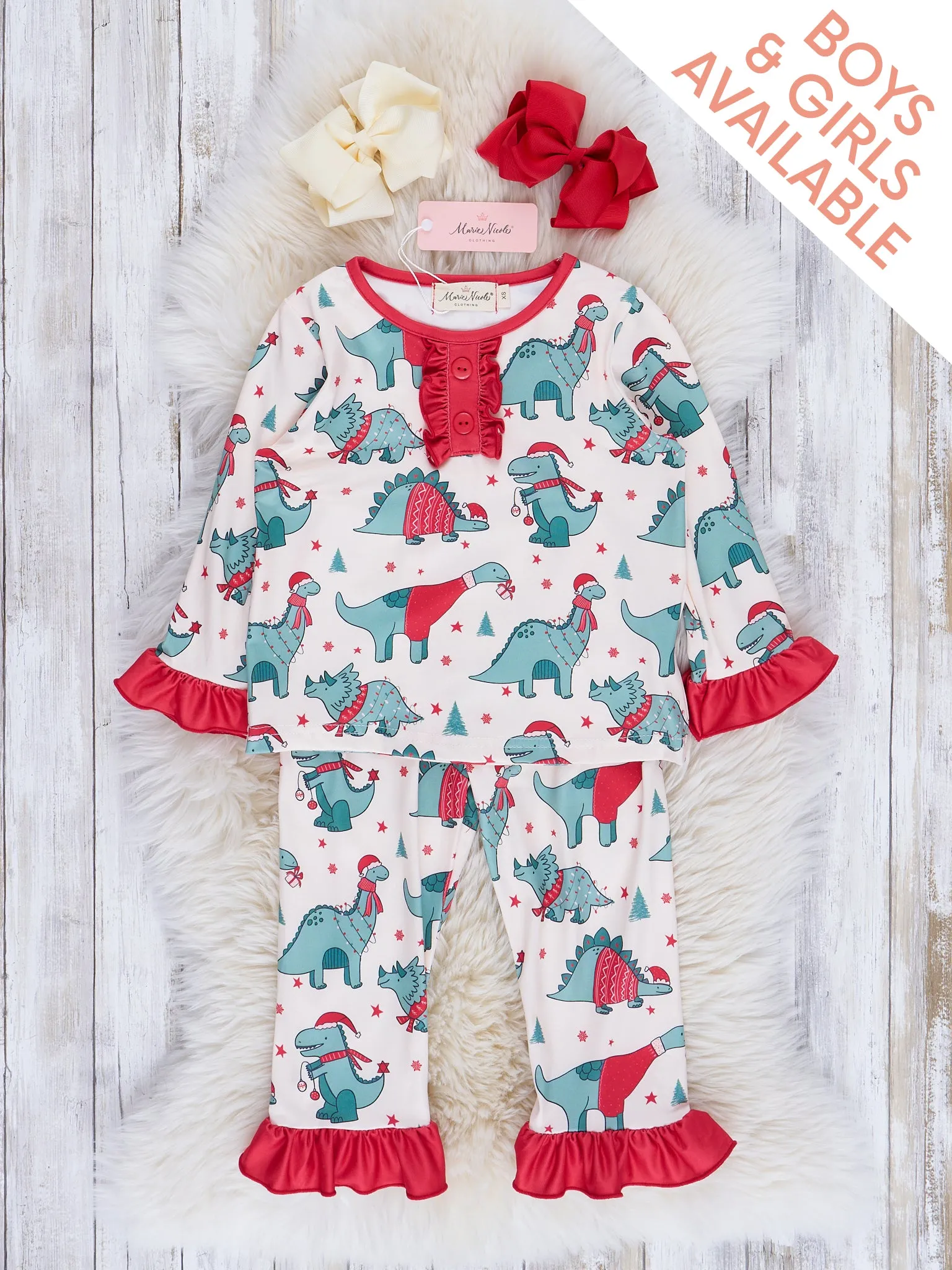 Dinosaur Dreams Christmas Pajamas - Girls & Boys