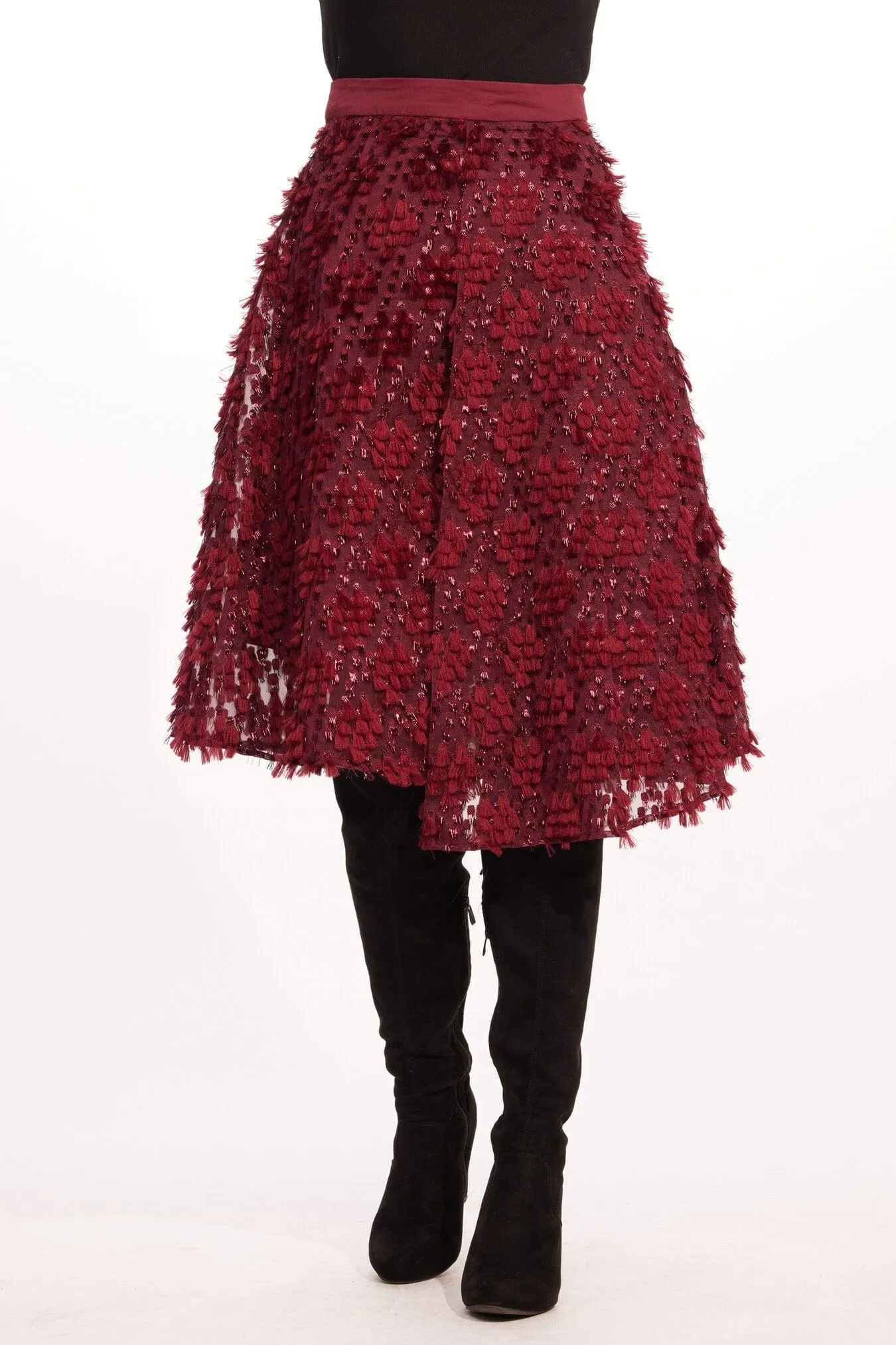 Slip Resistant Waistband Dion Skirt ?C Sangria Fizz