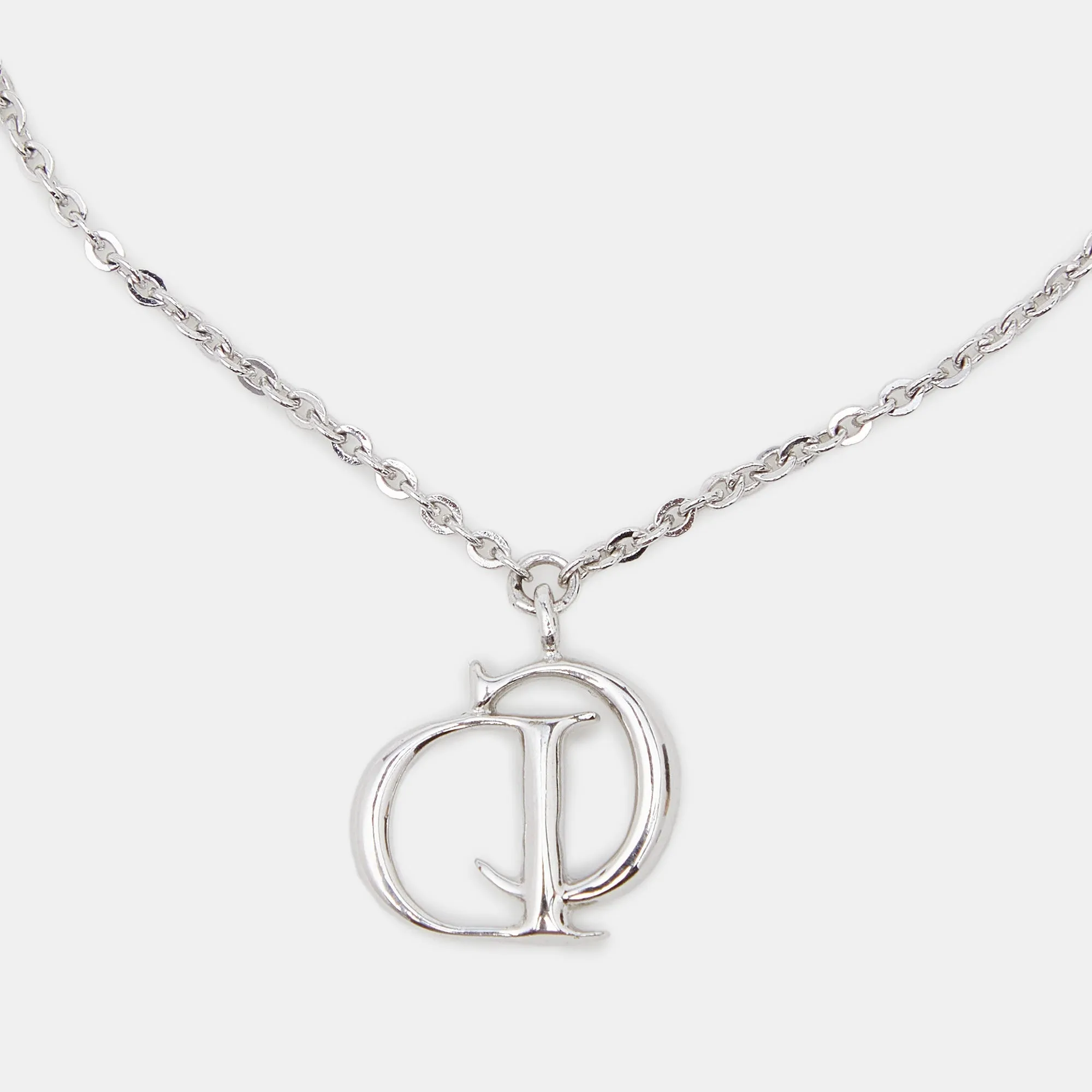 DIOR CD Crystals Silver Tone Charm Bracelet