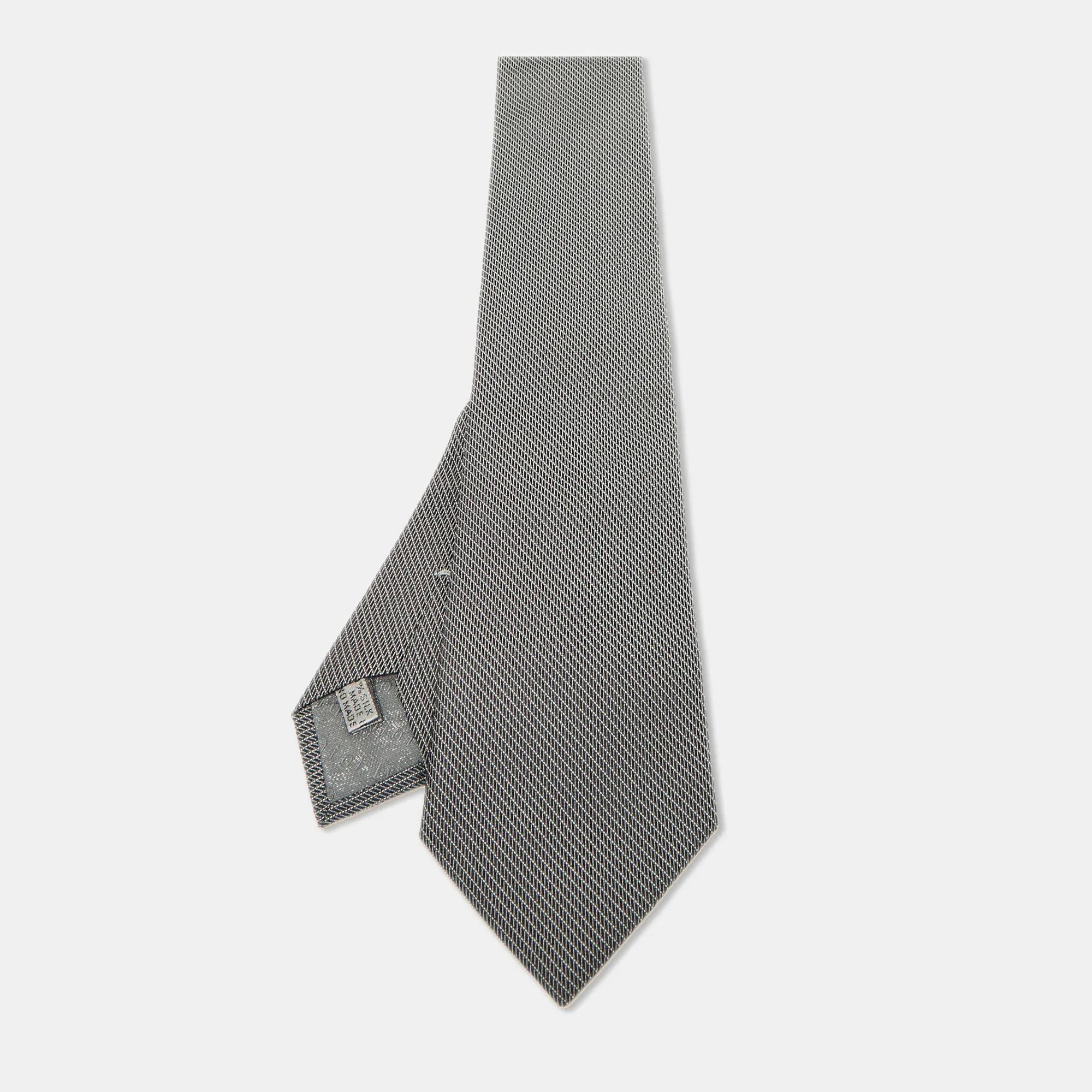 Dior Homme Grey Patterned Silk Classic Tie