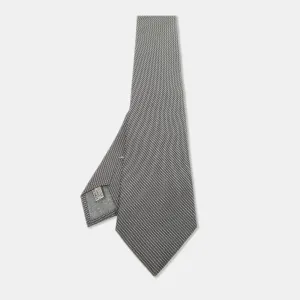 Dior Homme Grey Patterned Silk Classic Tie