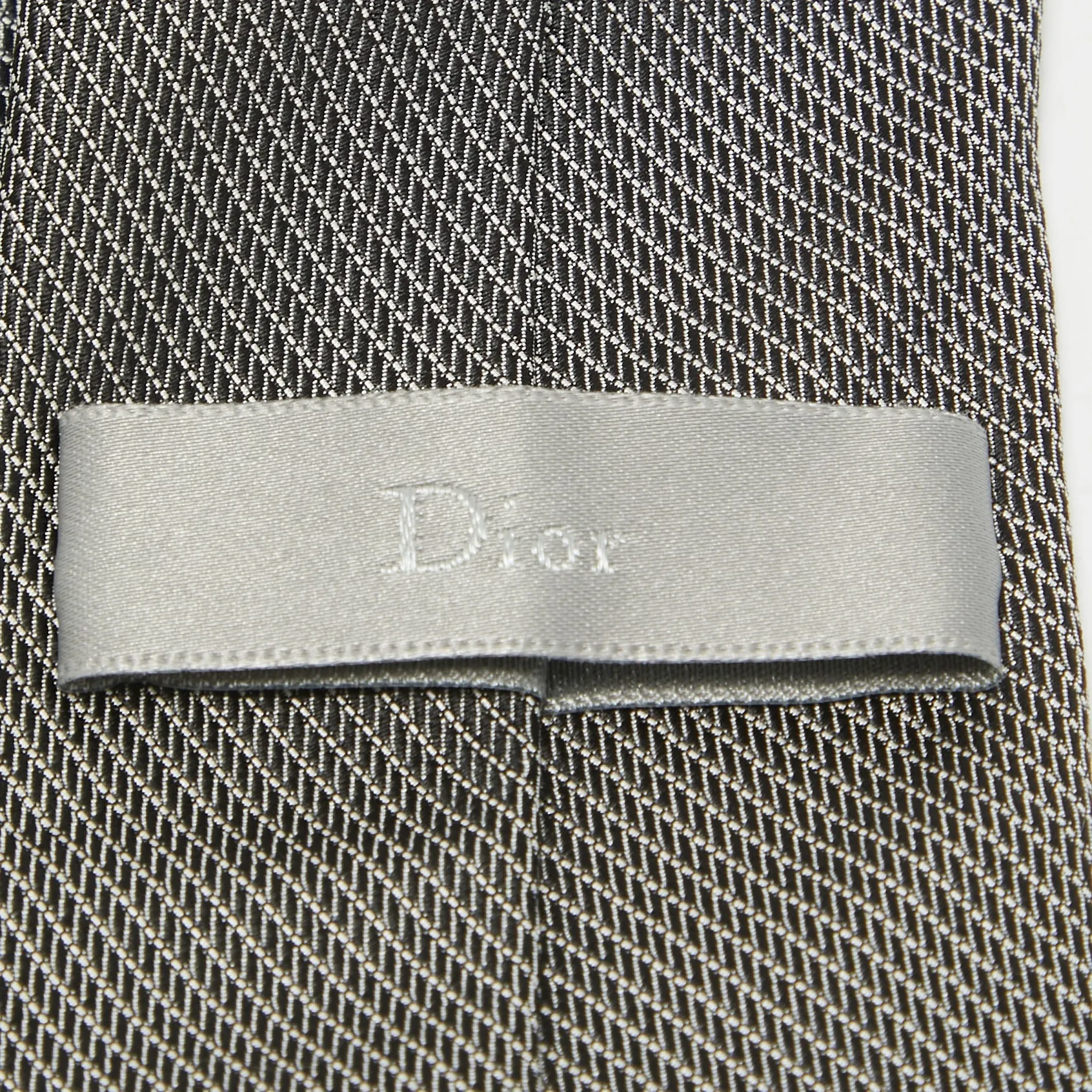 Dior Homme Grey Patterned Silk Classic Tie
