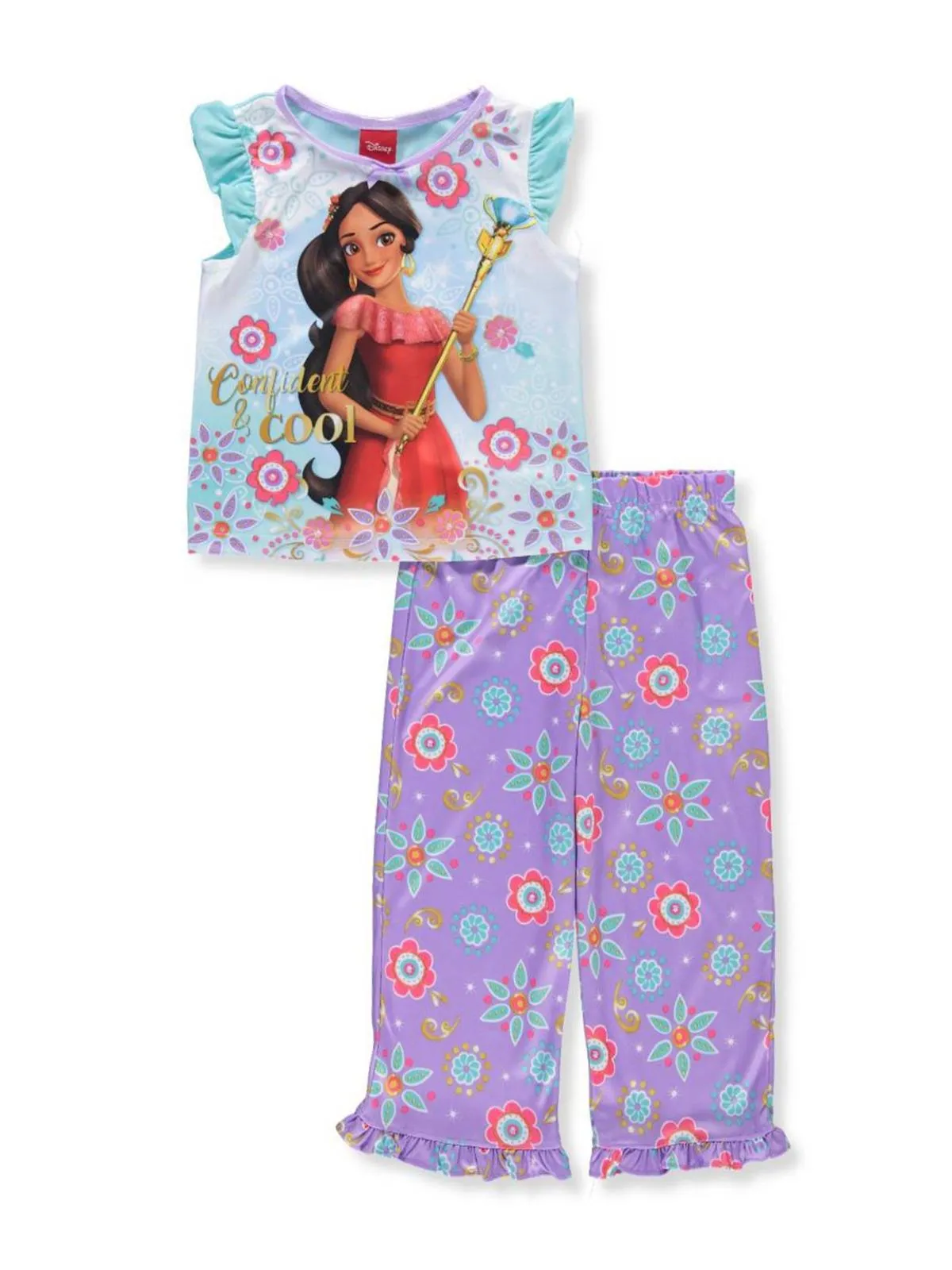 Disney Elena of Avalor Girls' Confident & Cool 2-Piece Pajamas