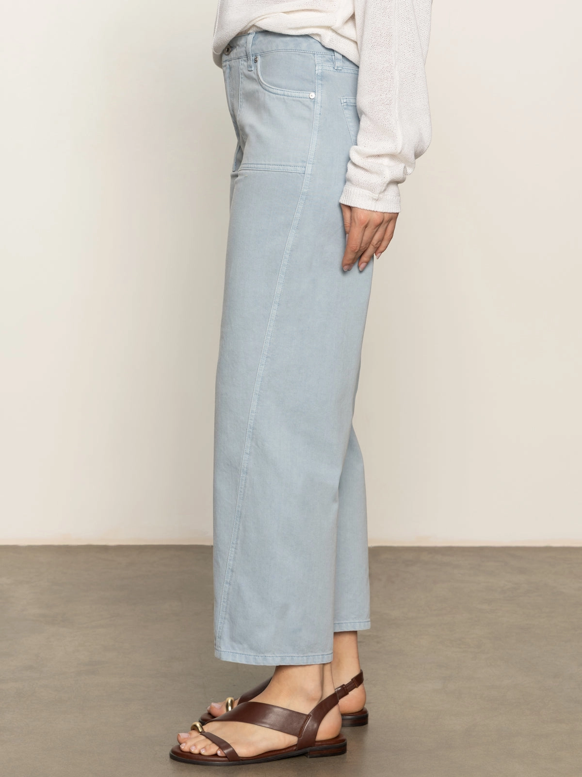 Cozy And Stylish District Column Standard Rise Ankle Jeans Blue Mirage