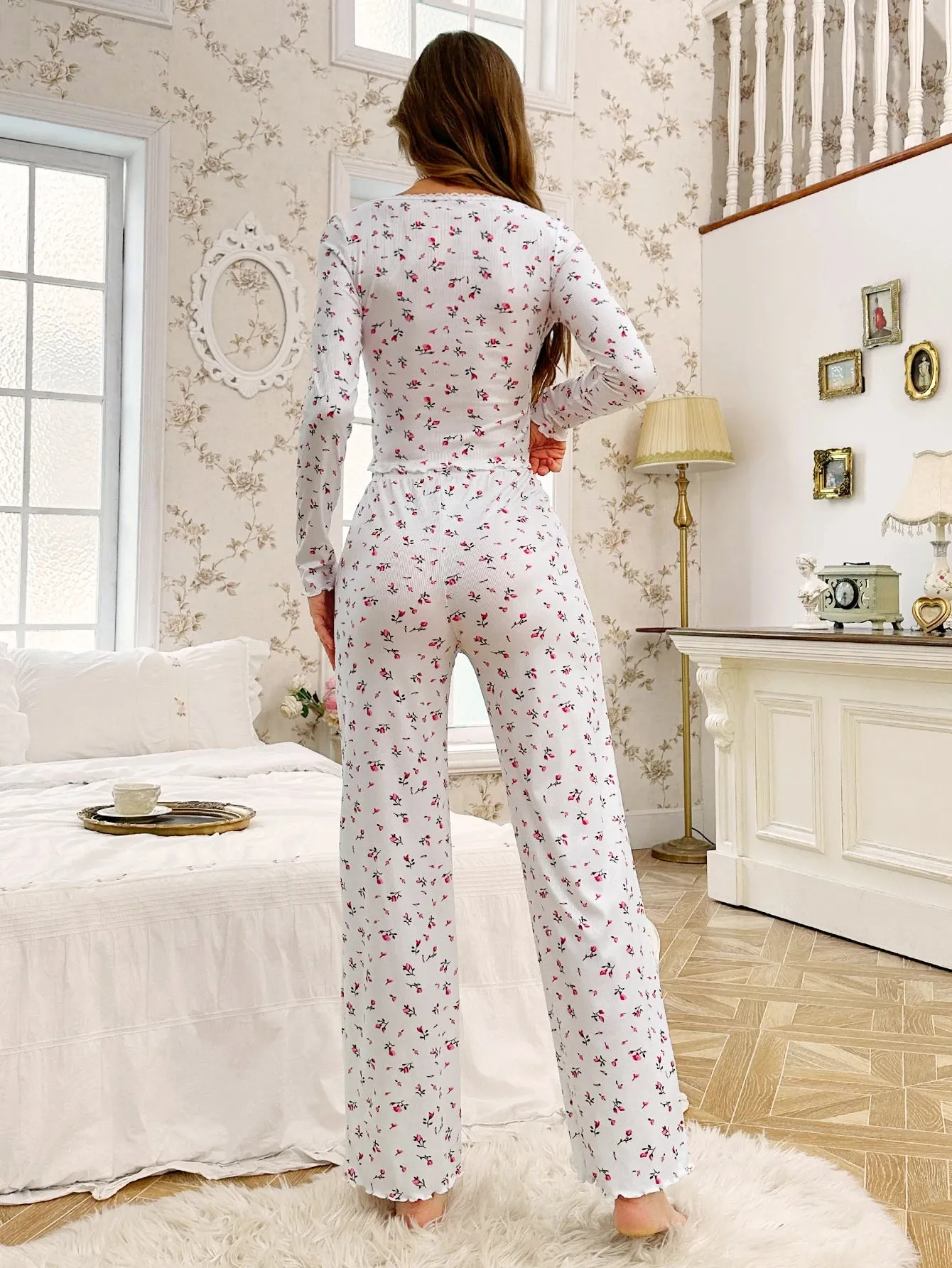 Ditsy Floral Print Pajamas