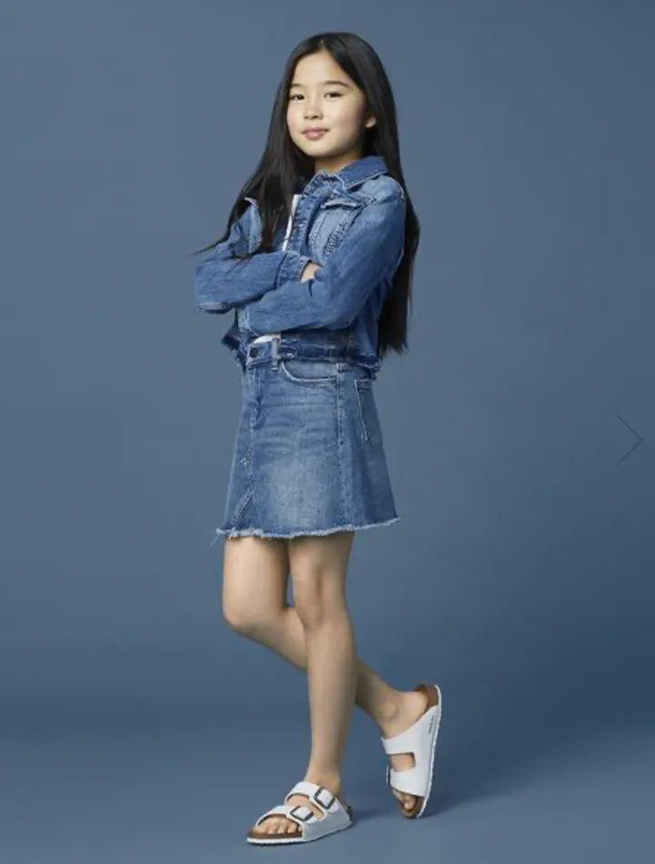DL1961 Girls Blue Rose Jenny Mini Skirt