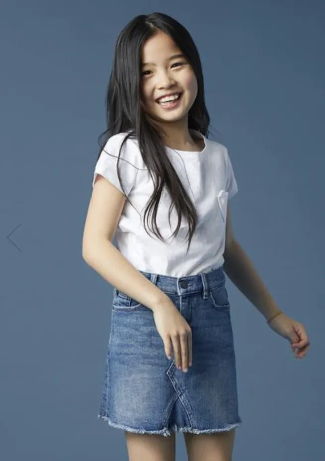 DL1961 Girls Blue Rose Jenny Mini Skirt