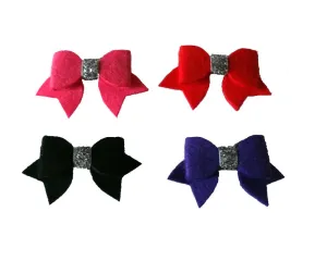 Dog Hair Bows - Felt Bows with Tails   Elastics