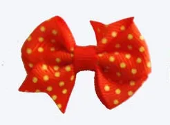 Dog Hair Bows-Just Ducky Orange   Yellow Fishtail