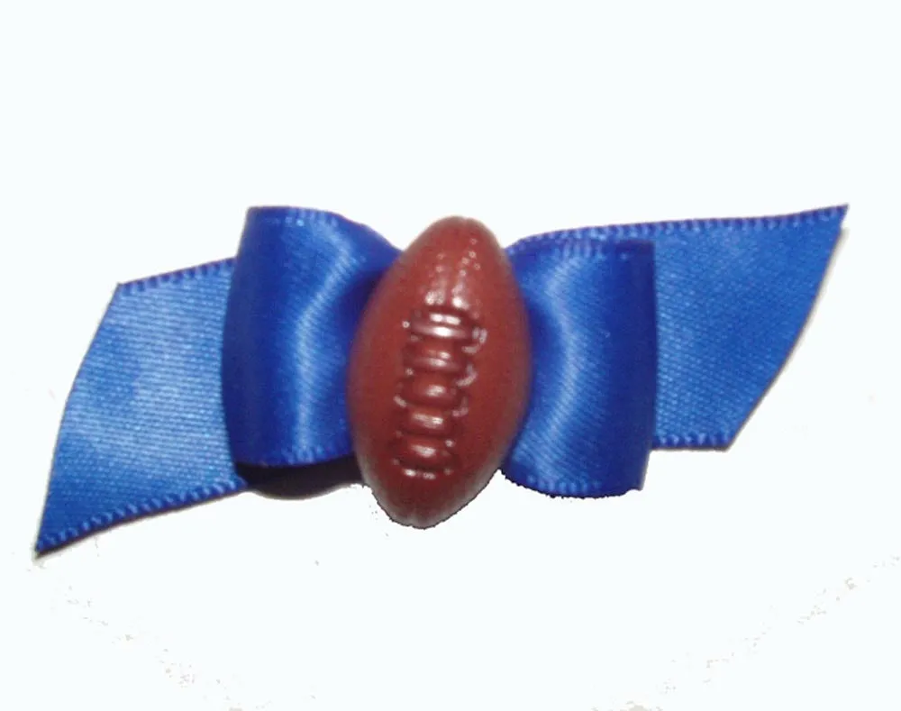 Dog Hair Bows-Starched Show Bows with Footballs