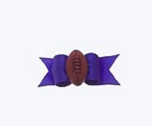 Dog Hair Bows-Starched Show Bows with Footballs