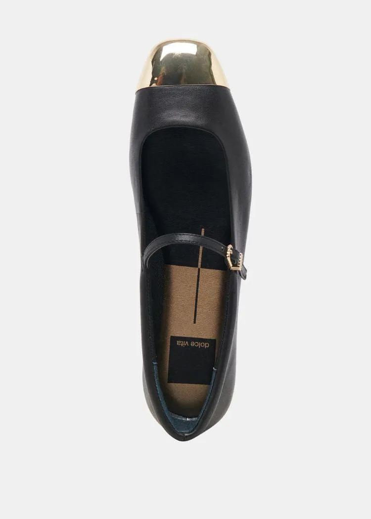 Dolce Vita Reyes Toe Cap- Black Leather