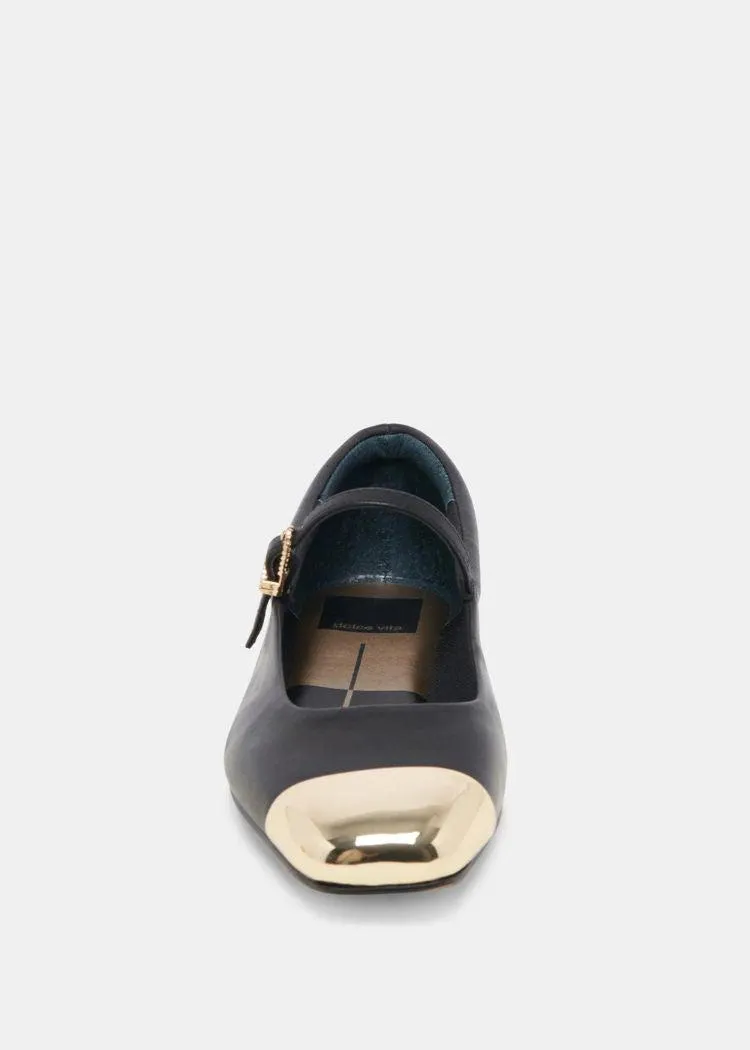 Dolce Vita Reyes Toe Cap- Black Leather