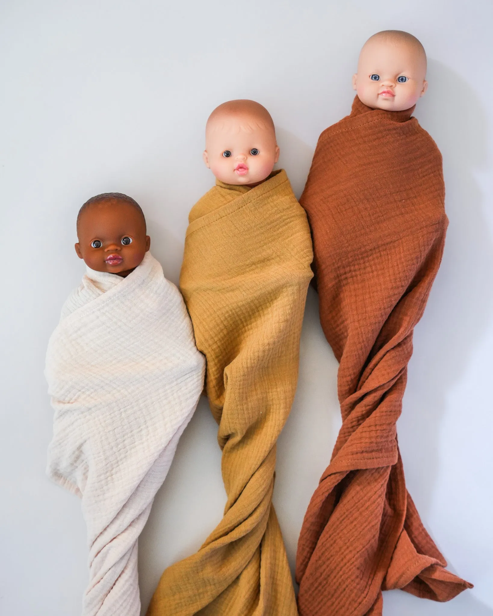 Doll Muslin Swaddle Blanket - Cinnamon