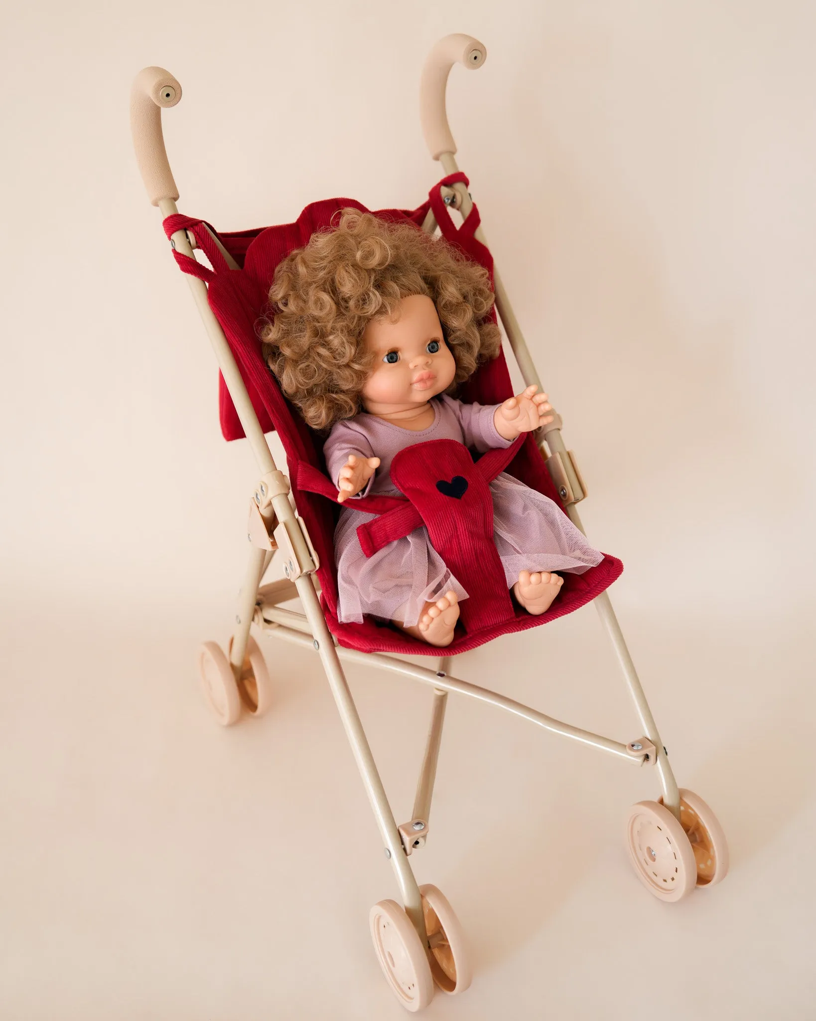 Doll Stroller - Corduroy Red