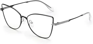 Dollger Blue Light Glasses for Woman Trendy Cat Eye Glasses Metal Frame Computer Bluelight Blocker Eyewear