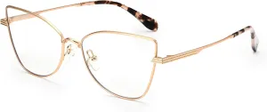 Dollger Blue Light Glasses for Woman Trendy Cat Eye Glasses Metal Frame Computer Bluelight Blocker Eyewear
