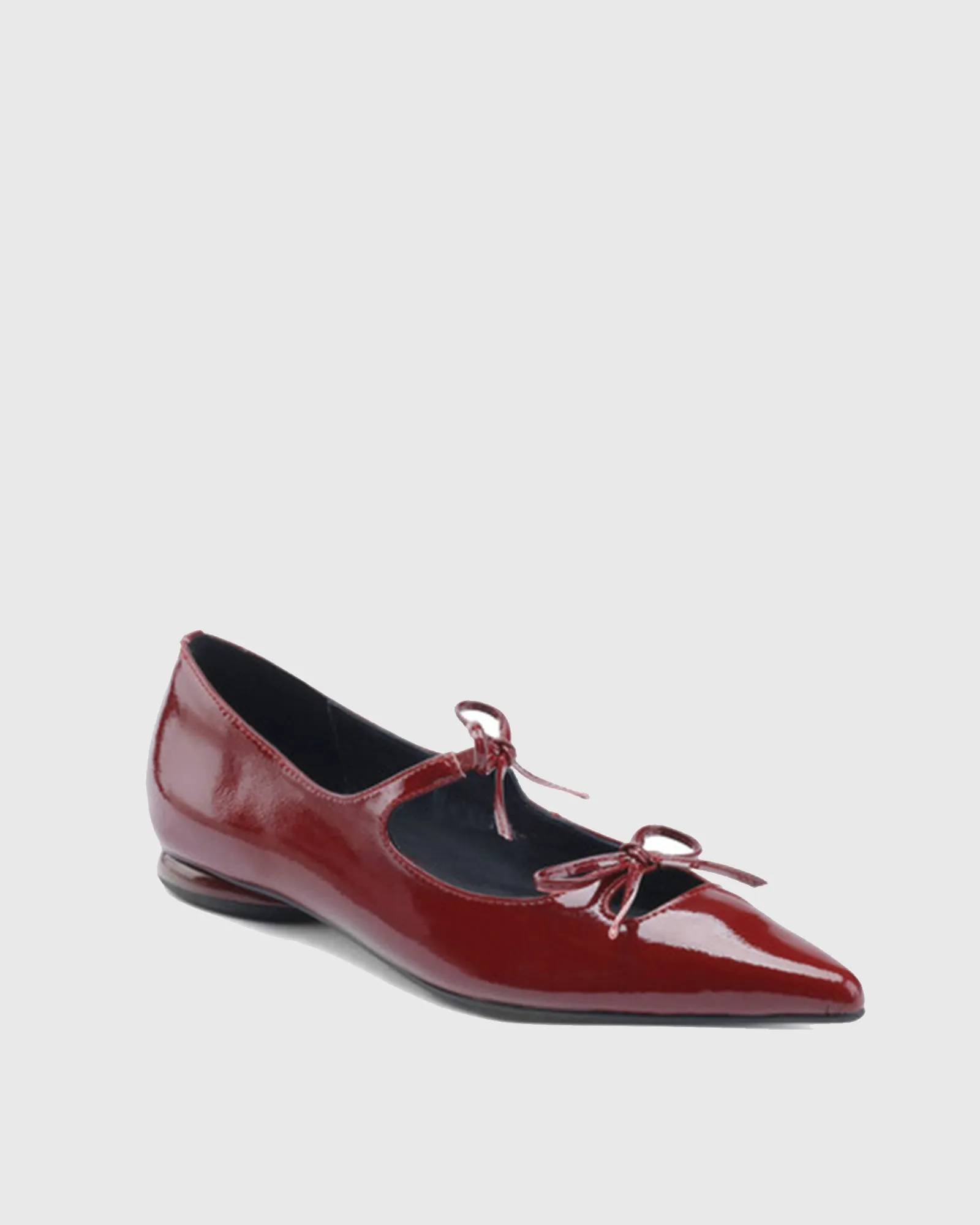 Doretta Bow Embellished Leather Flats In Red