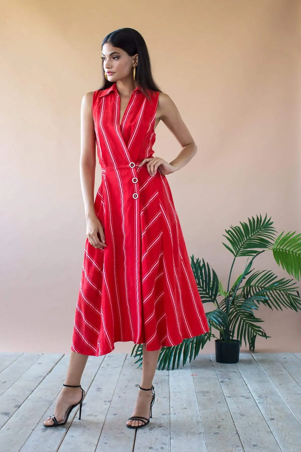 Special-Edition Doris Dress - Candy Stripe Red