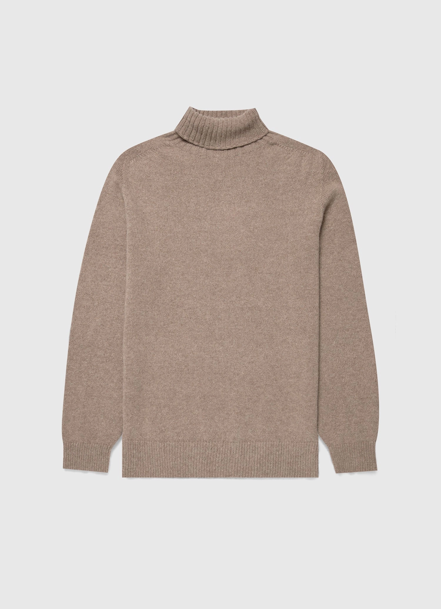 Men's Lambswool Roll Neck in Sandstone Thermochromic Fiber Applications