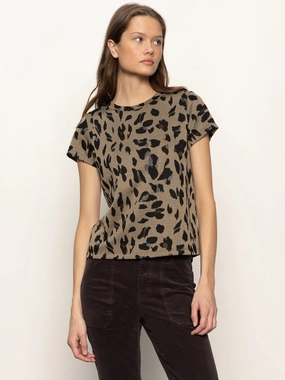 Double Knit Perfect Tee Winter Leopard Ultimate Layer All-Purpose Wear Pullover Double Knit Perfect Tee Winter Leopard