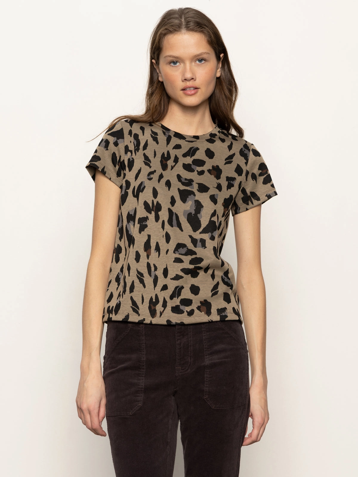 Double Knit Perfect Tee Winter Leopard Printed uniqueness