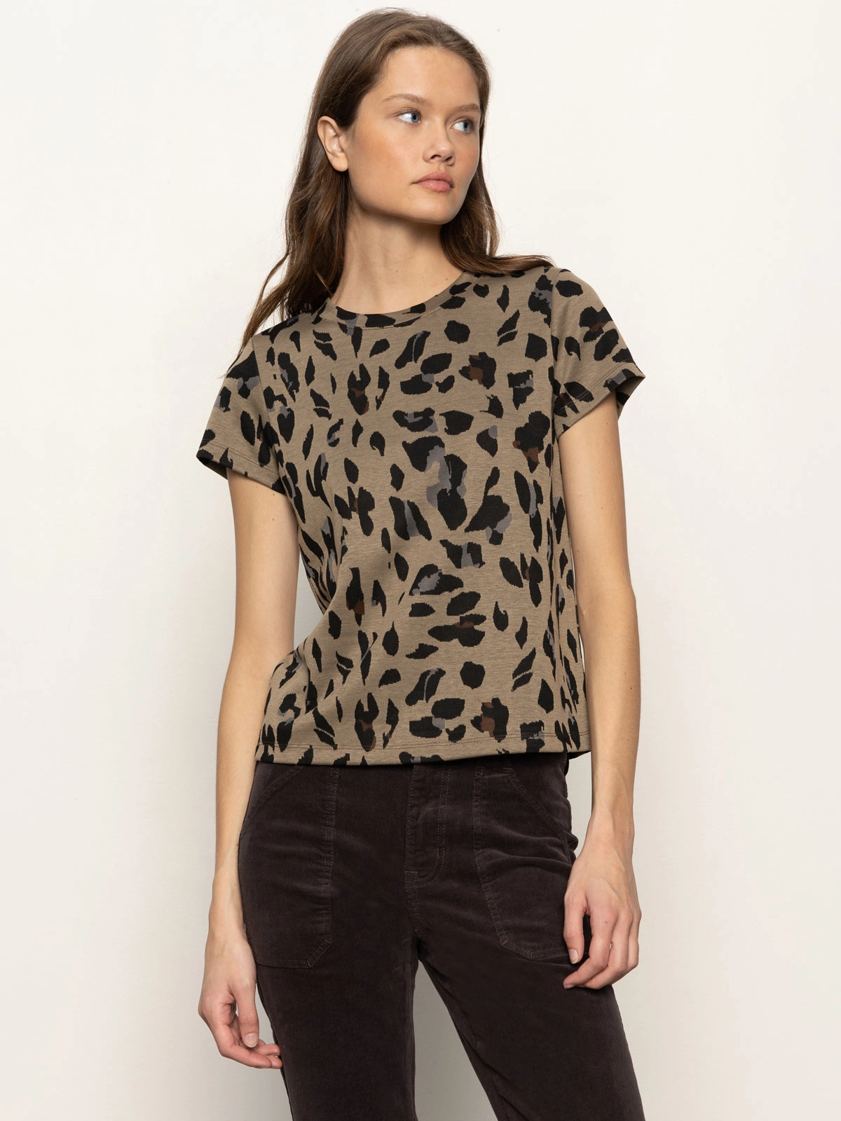 All-Purpose Wear Pullover Double Knit Perfect Tee Winter Leopard